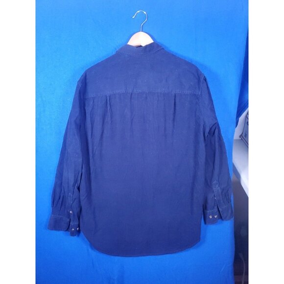 Club Room Corduroy Shirt Men's Size Large Blue Long Sleeve Button Up Casual - Picture 12 of 12